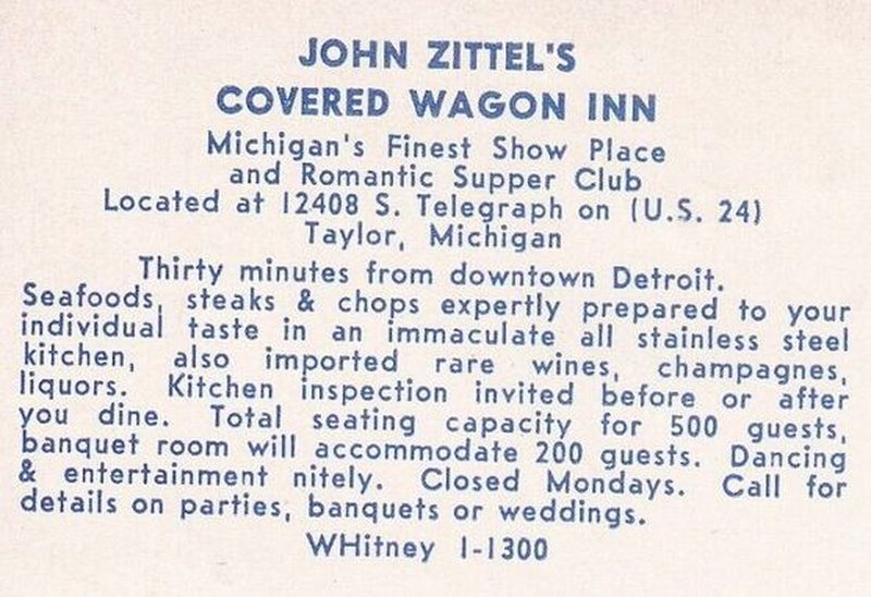 John Zittels Covered Wagon Inn - Vintage Postcard